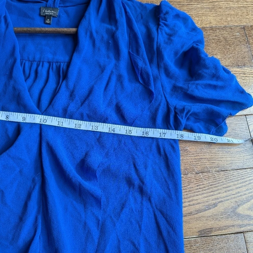 Aritzia BABATON Royal Blue Tinsley 100% Silk Blouse Size XS Fairy  Grunge Luxury - Picture 5 of 9